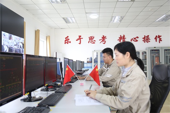 图5：广元芳地坪（凉水泉）风电场一线职工“我与国旗相伴坚守”合影，喜迎新中国成立70周年.JPG